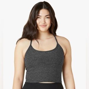 Spacedye Slim Racerback Cropped Tank | Size Small | Black-Charcoal